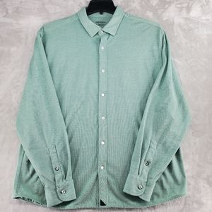Untuckit Renieri Shirt Size 2XL Regular Fit Button Up Long Sleeve‎ Green Cotton